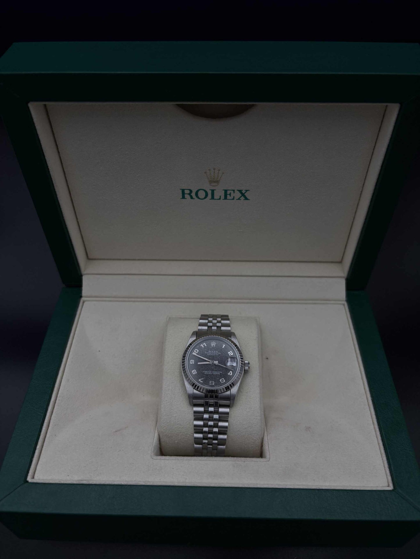 Rolex Datejust 31mm 68274 Steel Grey Computer Dial Fluted Jubilee 1996 — Pre-Owned