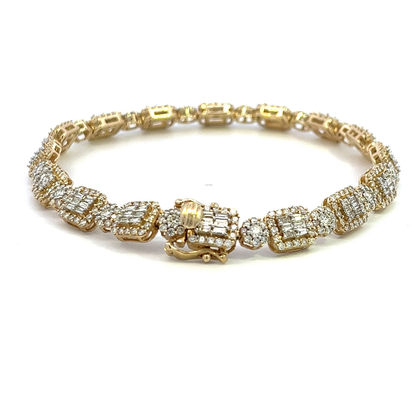 5.10CTW BAGUETTE AND FLOWER DESIGNER BRACELET