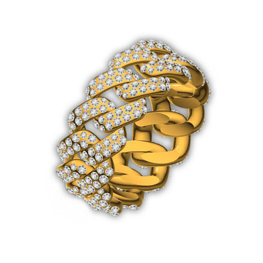 Cuban Link Chain Iced Out Diamond Band