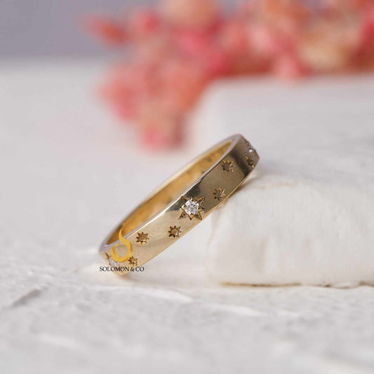 Starburst Diamond Wedding Band Second