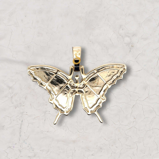 Bling Diamond Two Toned Butterfly Pendant Second
