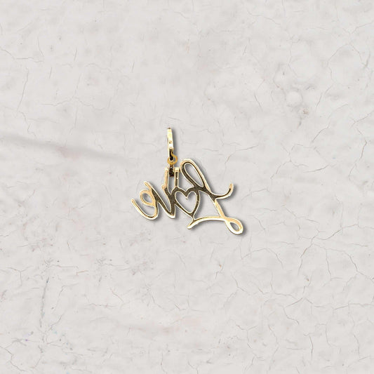 14K Gold Personalized Nameplate Diamond Pendant Second