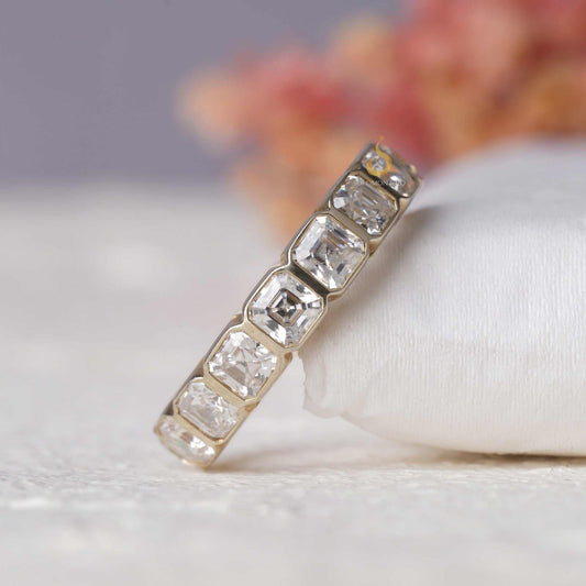 Asscher Cut Bezel Set Full Eternity Band