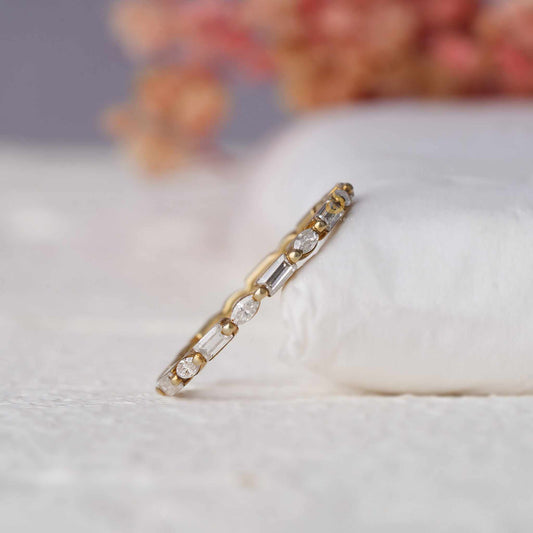 Floating Baguette and Marquise Eternity Band