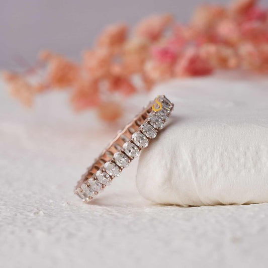 Oval Full Eternity Moissanite Band Second