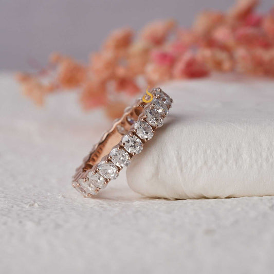 Oval Shape Full Eternity Moissanite Band Second