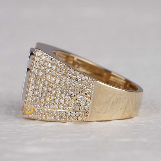 Initial Iced Out Mens Ring