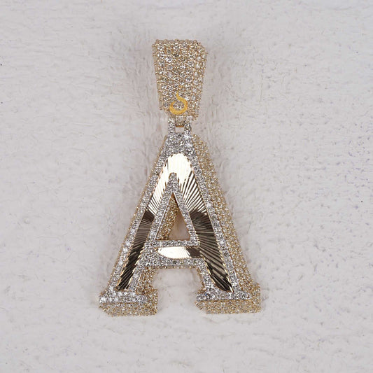 Custom A Initial Iced Out VVS Moissanite Pendant
