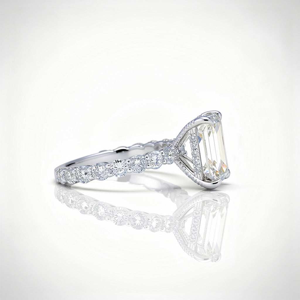 5.75 CTW Radiant Cut Lab Diamond Ring – 14K Gold