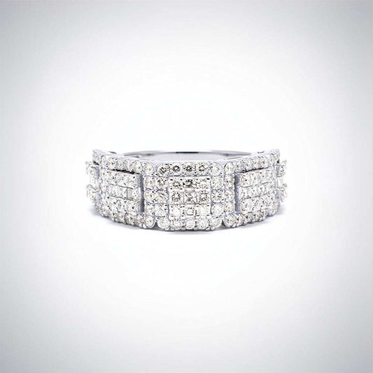 1.54 CTW Diamond Cluster Band Ring – 10K Gold