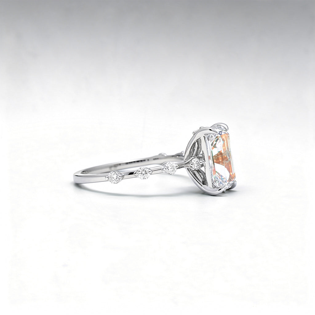 3.52 CTW Radiant Cut Lab Diamond Ring – 14K Gold