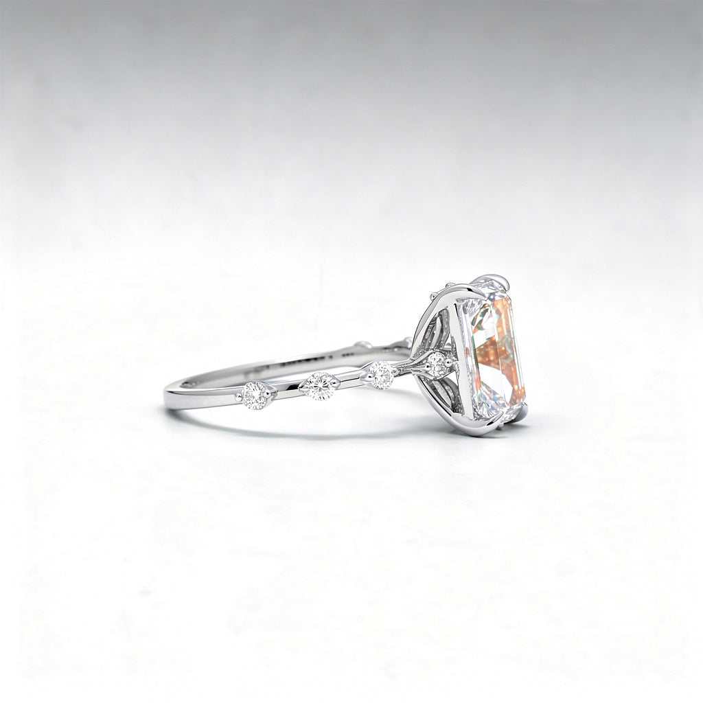 3.52 CTW Radiant Cut Lab Diamond Ring – 14K Gold
