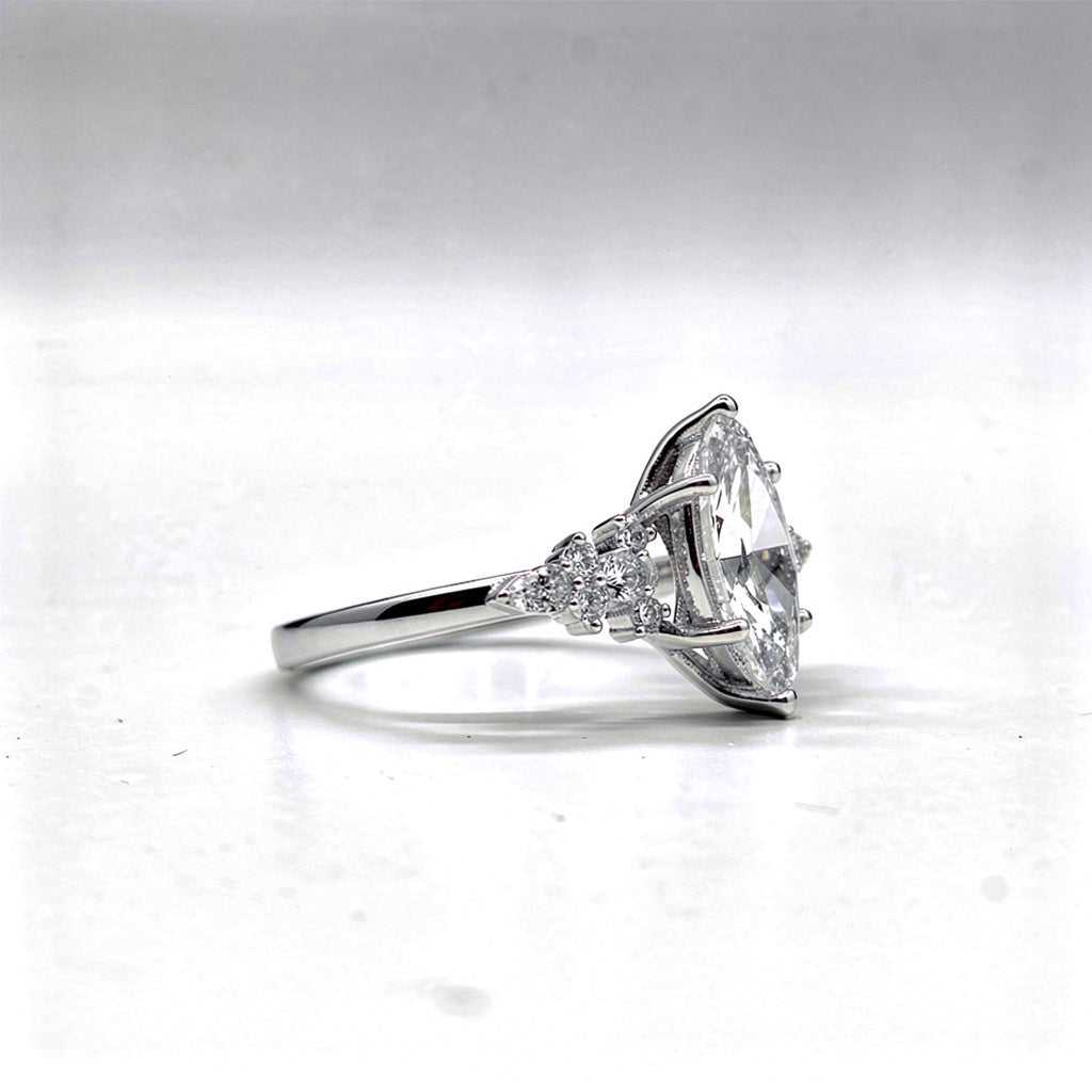 2.36 CTW Marquise Cut Lab Diamond Ring – 14K Gold