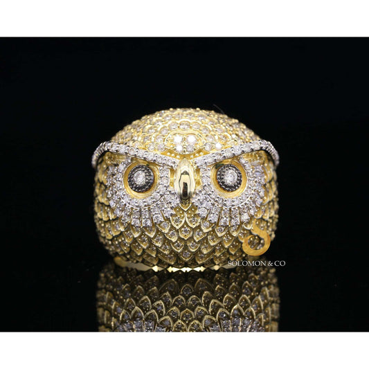 Custom Iced Out Owl Diamond Hip Hop Ring