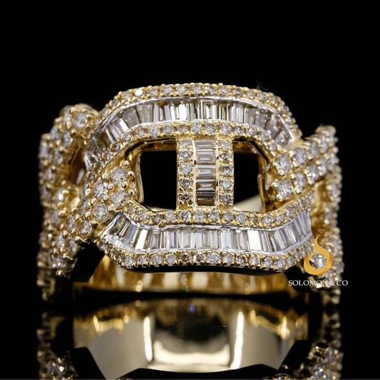 Real Diamond Cuban Link Chain Mens Ring