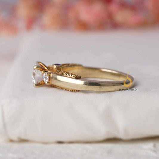 Hidden Diamond Three Stone Engagement Ring Second