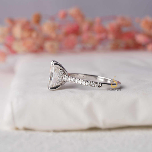 Hidden Halo Cushion Brilliant Cut Ring Second