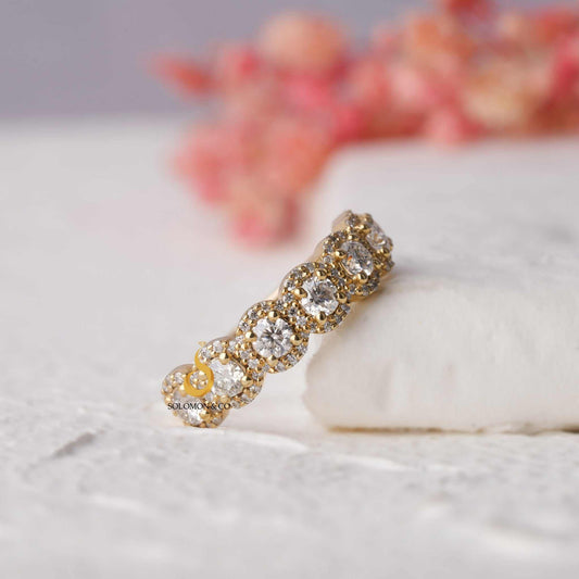 Multi Halo Eternity Band Ring Second