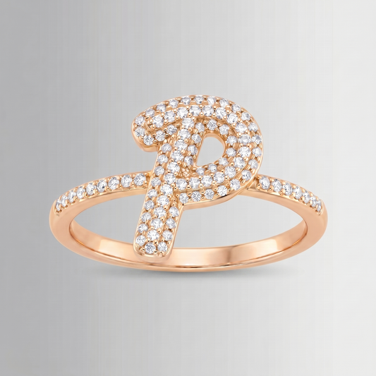 0.31 CTW Diamond Initial Ring – 10K Gold