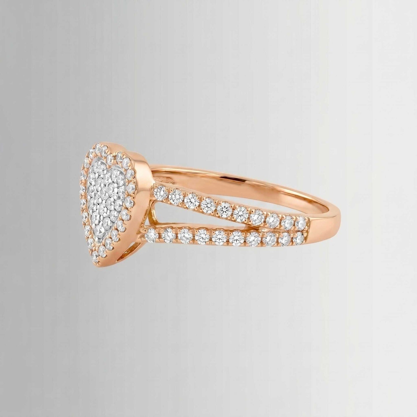 0.63 CTW Diamond Heart Ring with Baguettes – 10K Gold