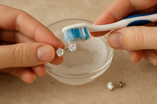 cleaning diamond earrings