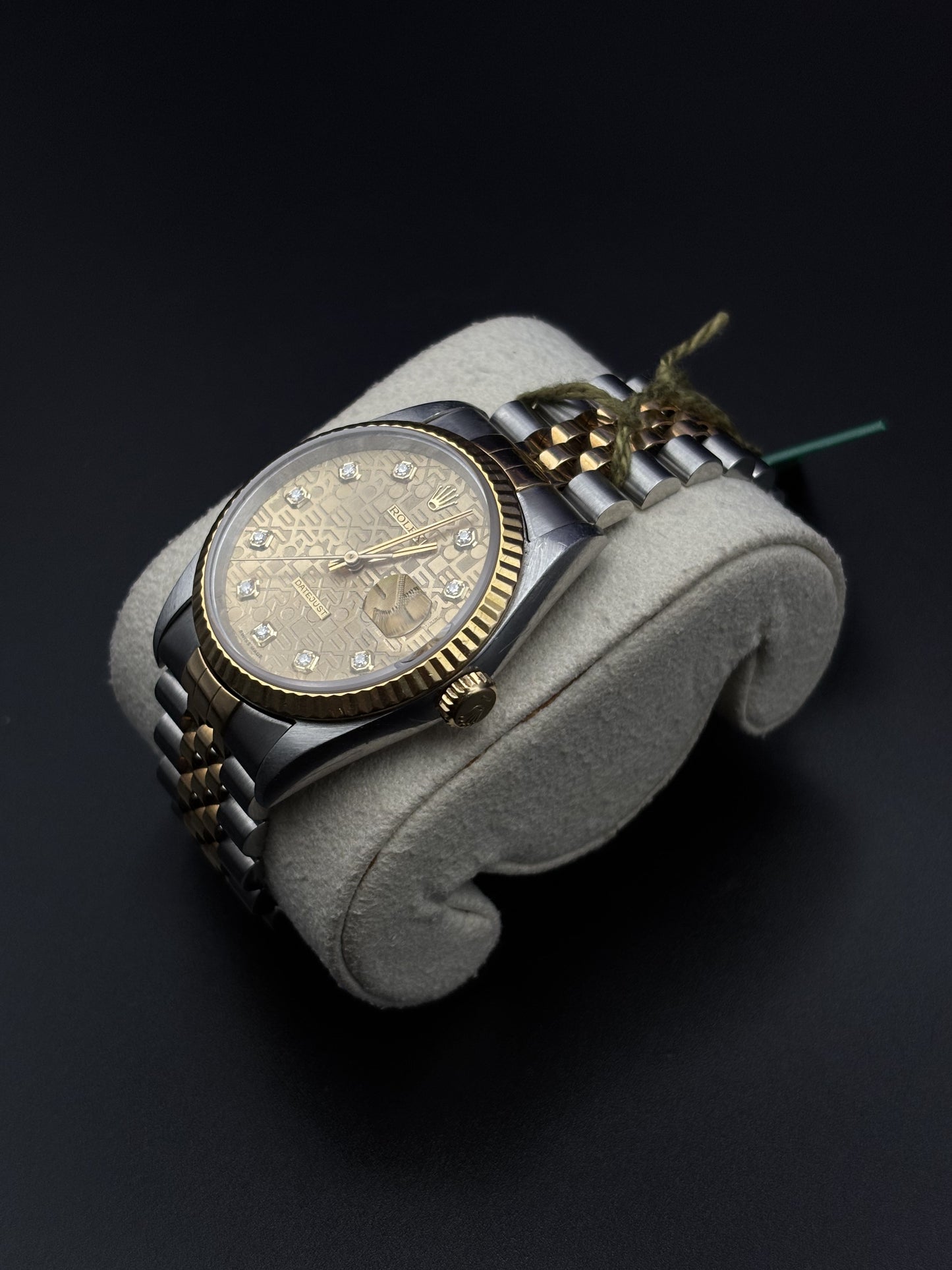 Rolex Datejust 36mm 16233 Two-Tone Champagne Computer Diamond Dial Fluted Jubilee 1997 — Pre-Owned