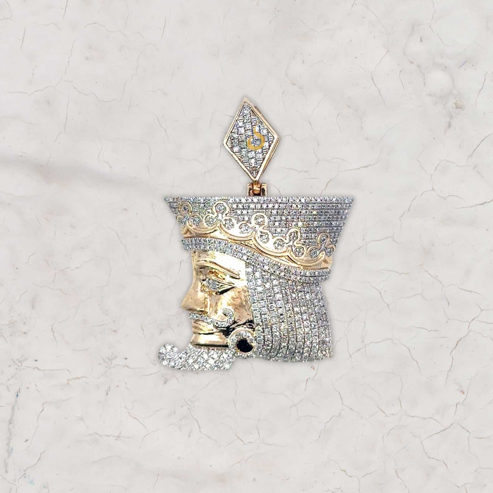 Kings Of Clubs Head Iced Out Diamond Pendant