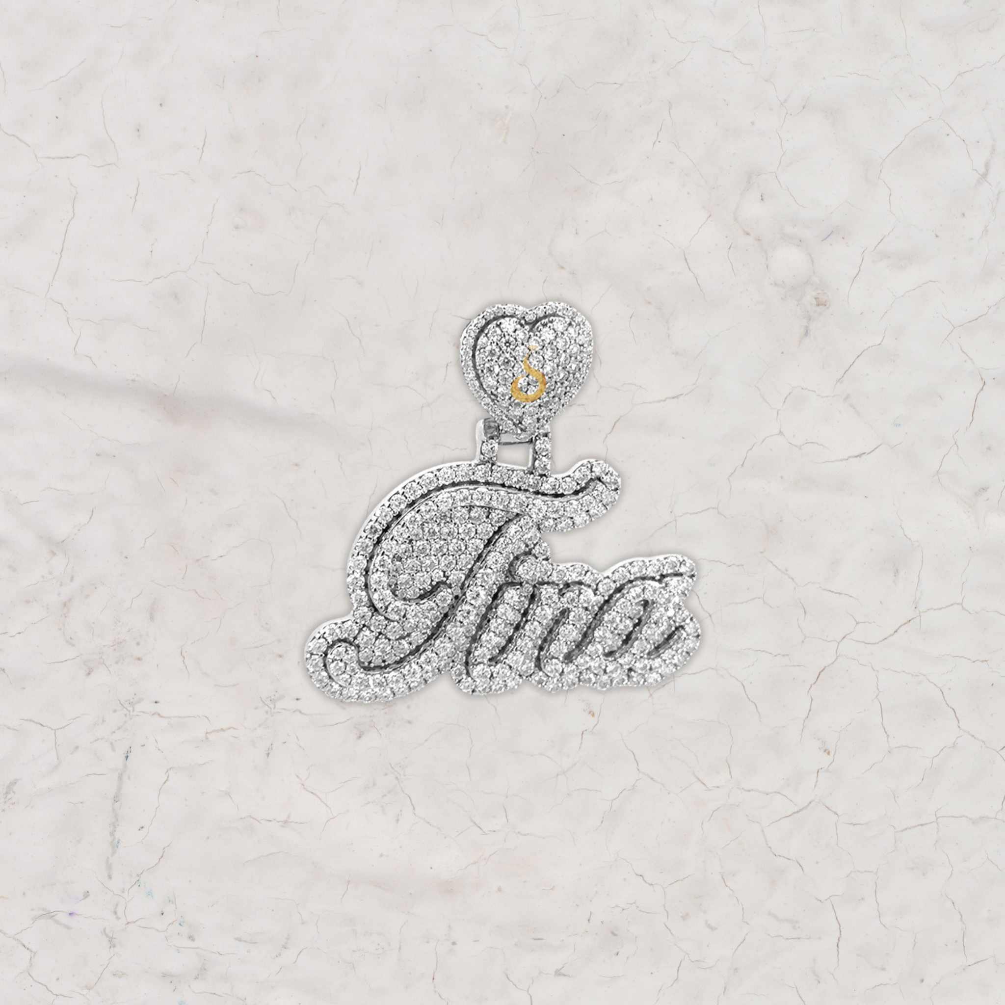 Tina Hip Hop Custom Moissanite 925 Silver Pendant 1.5inch