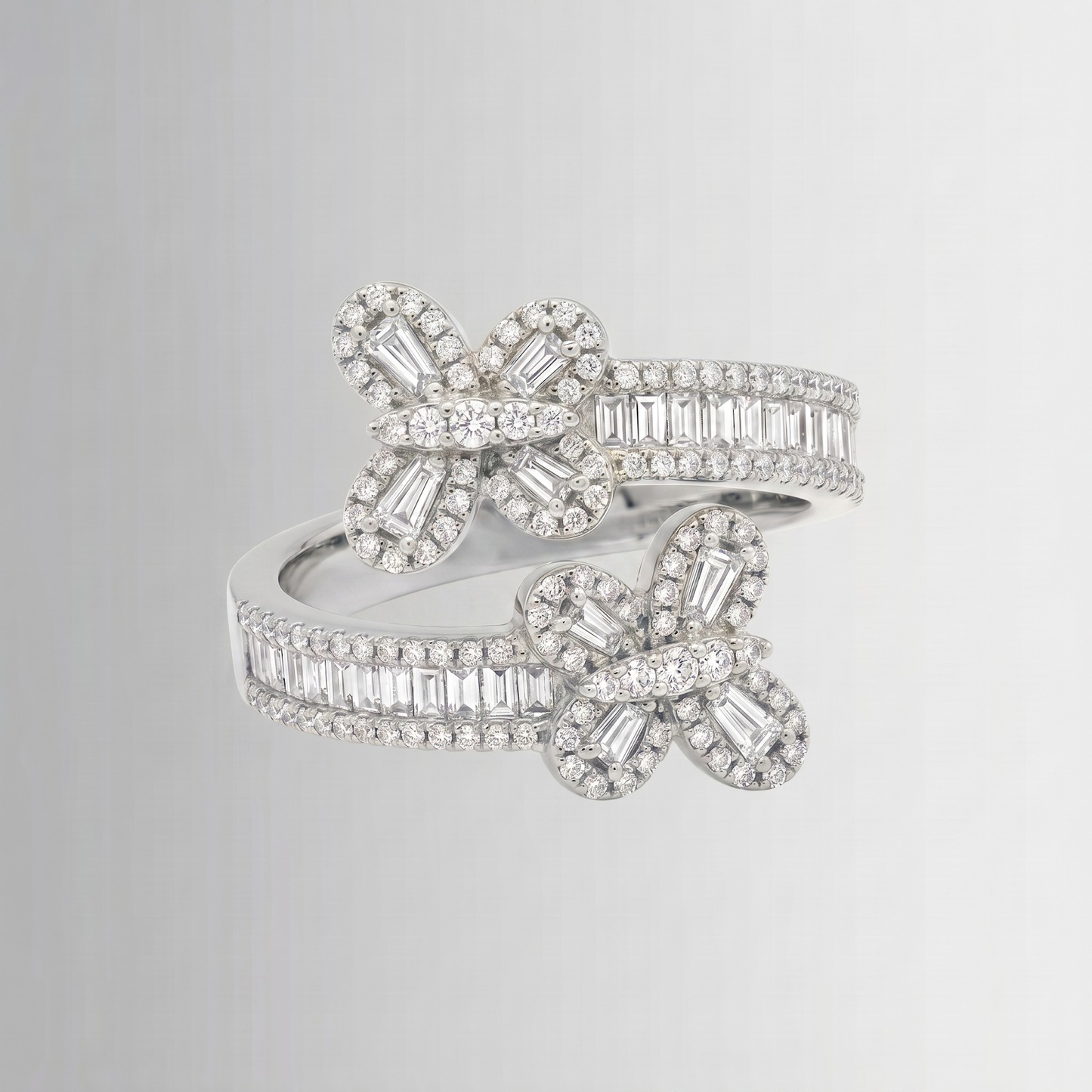 0.86 ctw diamond butterfly ring in 10K gold — render 2