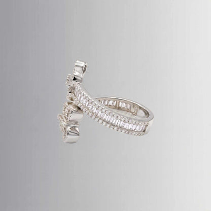 0.86 ctw diamond butterfly ring in 10K gold — render 4