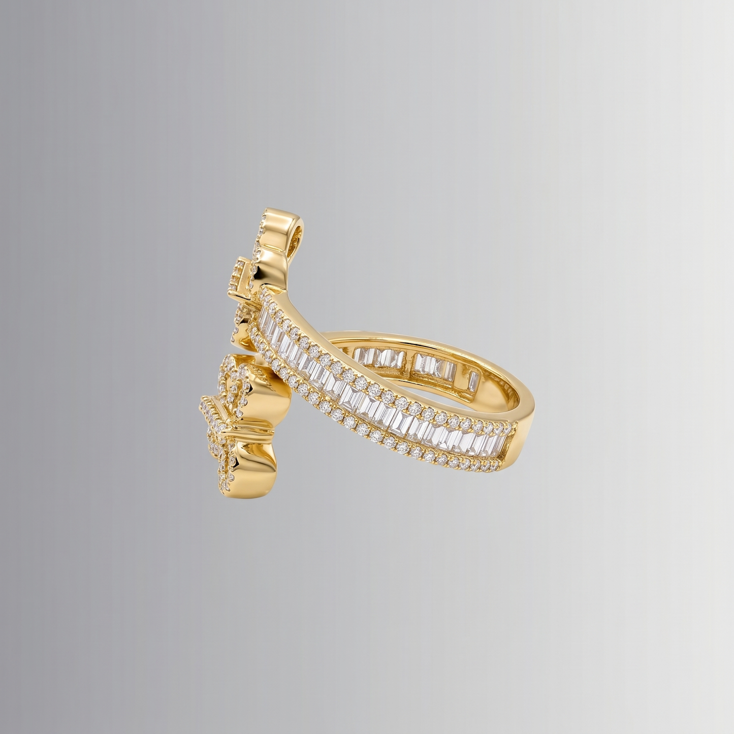 0.86 ctw diamond butterfly ring in 10K gold — render 3