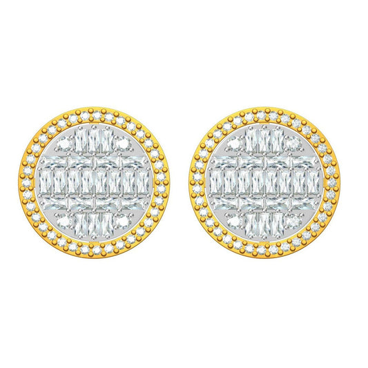 12.5MM Iced Button Diamond Stud