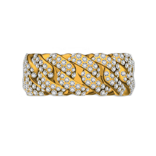 Cuban Link Chain Iced Out Diamond Band