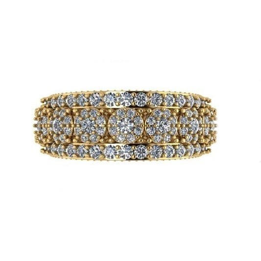 Iced Out Hip Hop Mens Diamond Wedding Ring