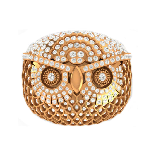 Custom Iced Out Owl Diamond Hip Hop Ring