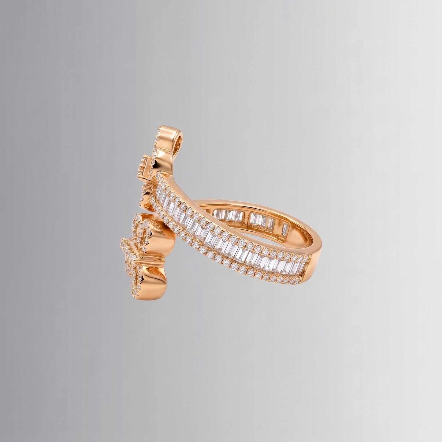 0.86 ctw diamond butterfly ring in 10K gold — render 5