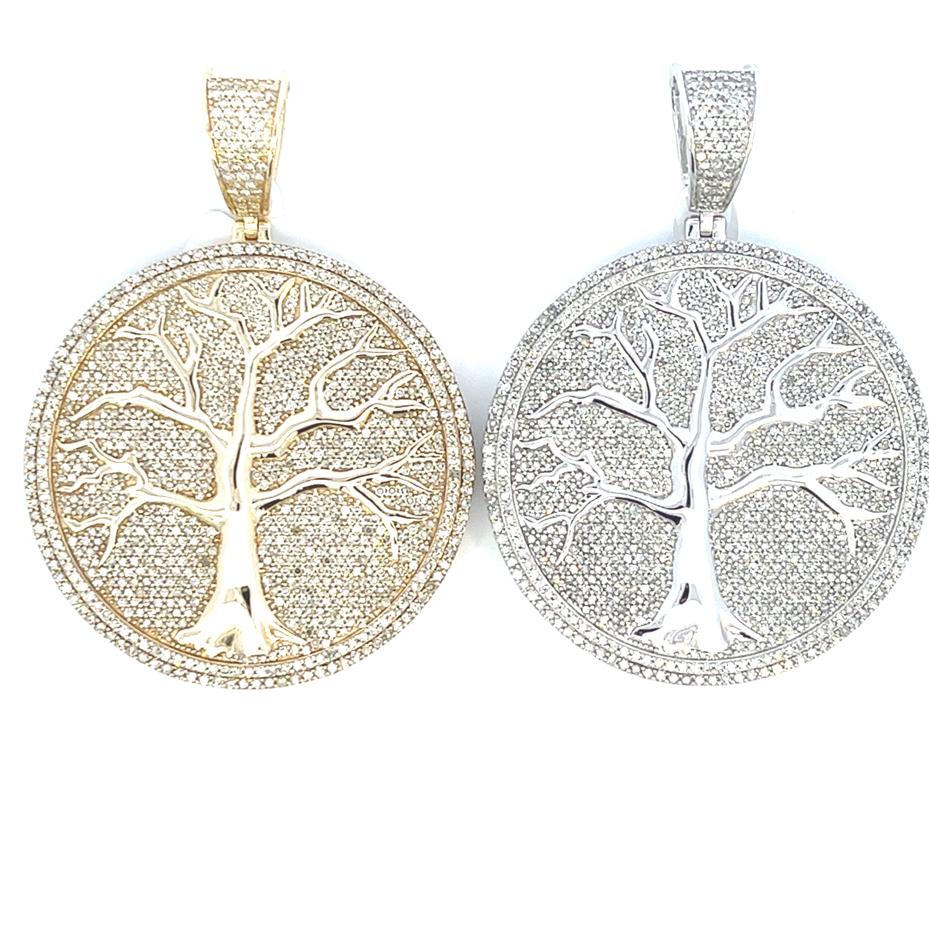 Family Tree Circle Diamond Pendant First