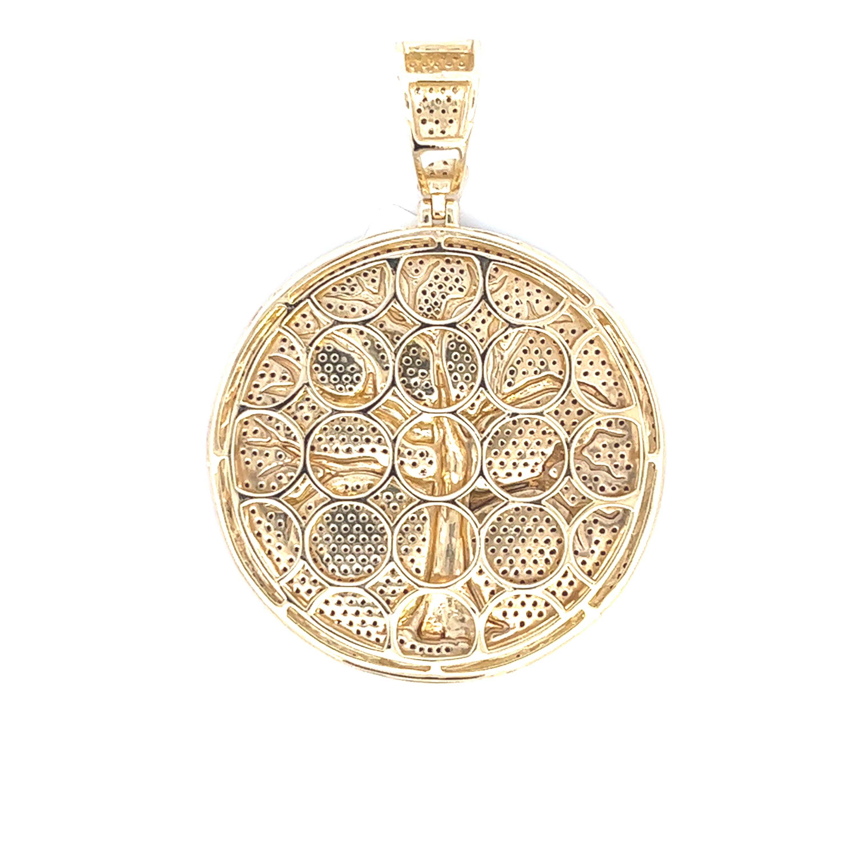 Family Tree Circle Diamond Pendant Seven