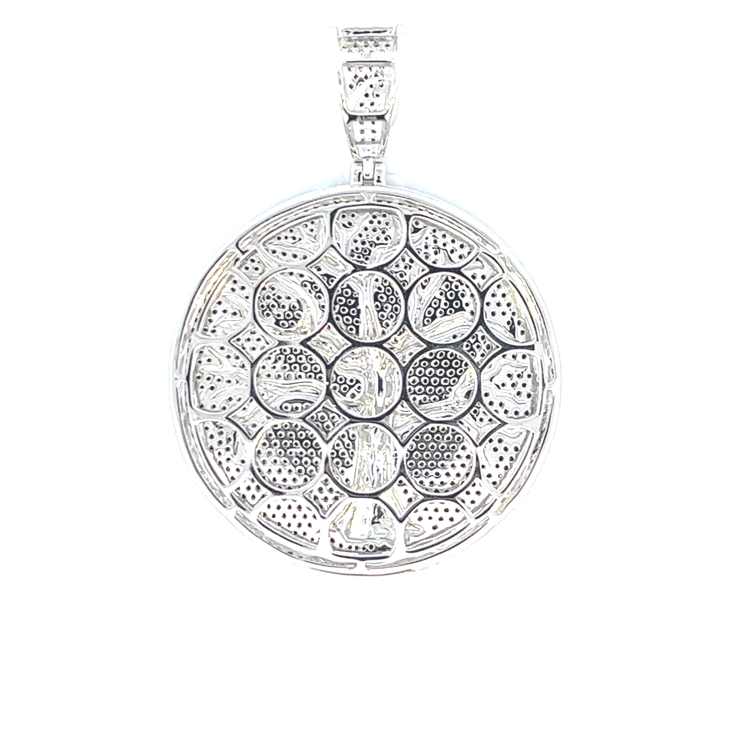 4.2CTW FAMILY TREE CIRCLE DIAMOND PENDANT