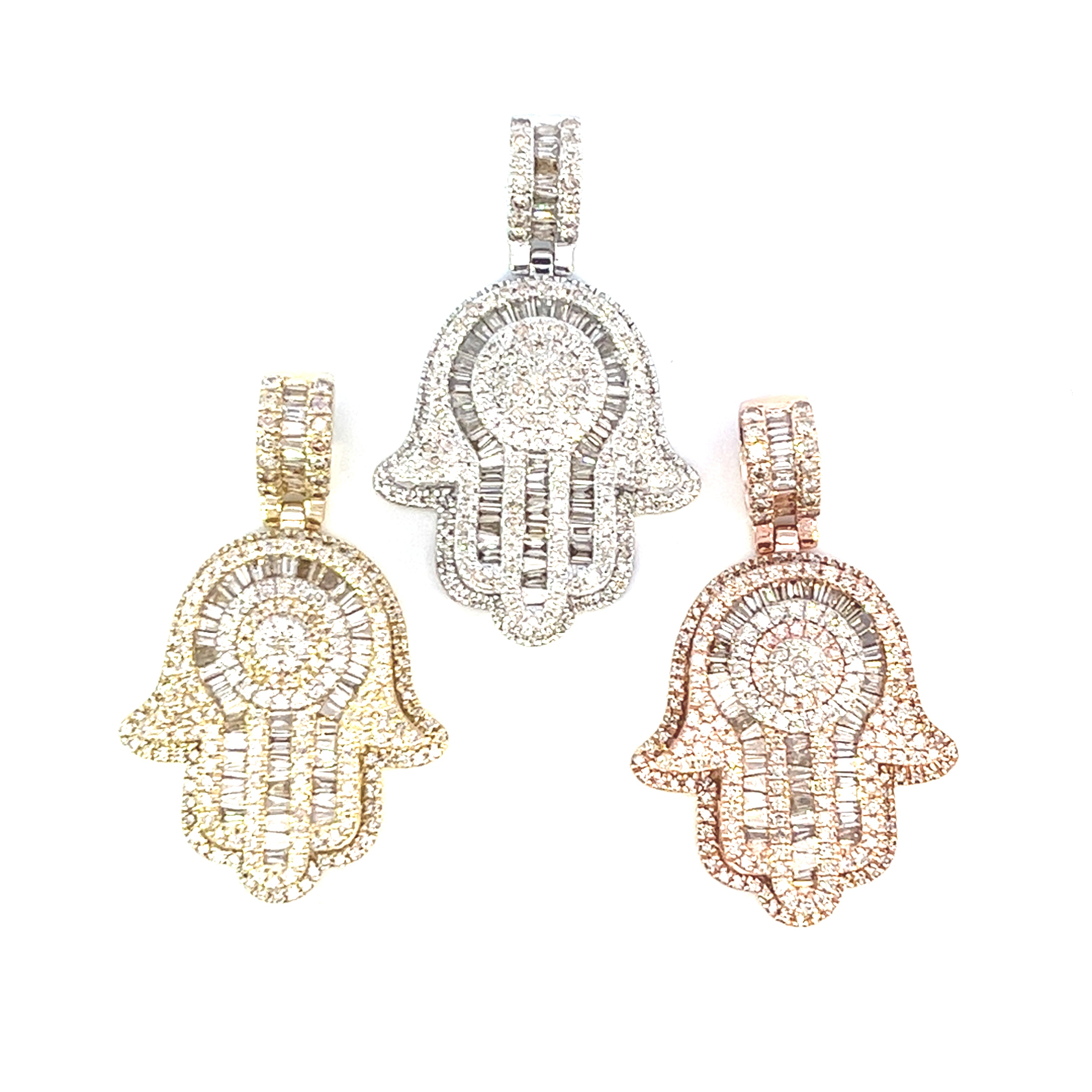 2.20CTW HAMSA DIAMOND PENDANT