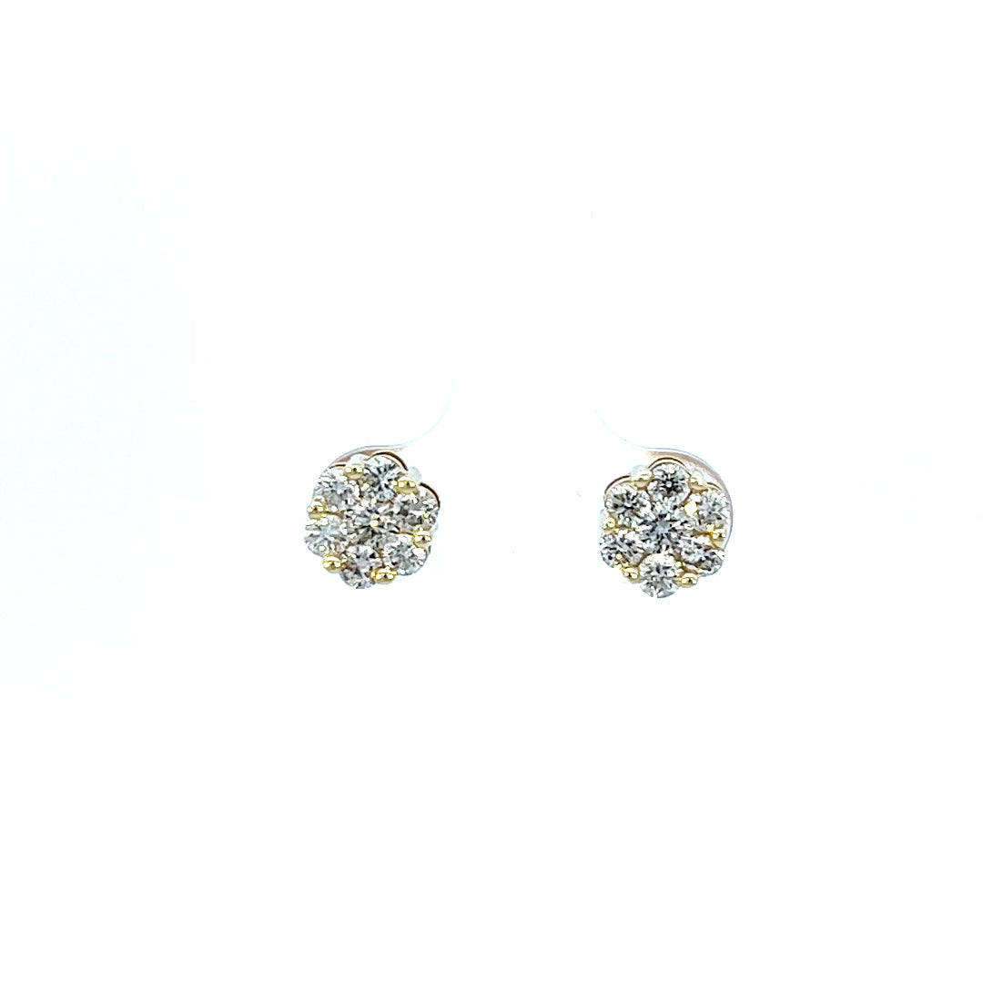 1.10CTW FLOWER DIAMOND EARRINGS