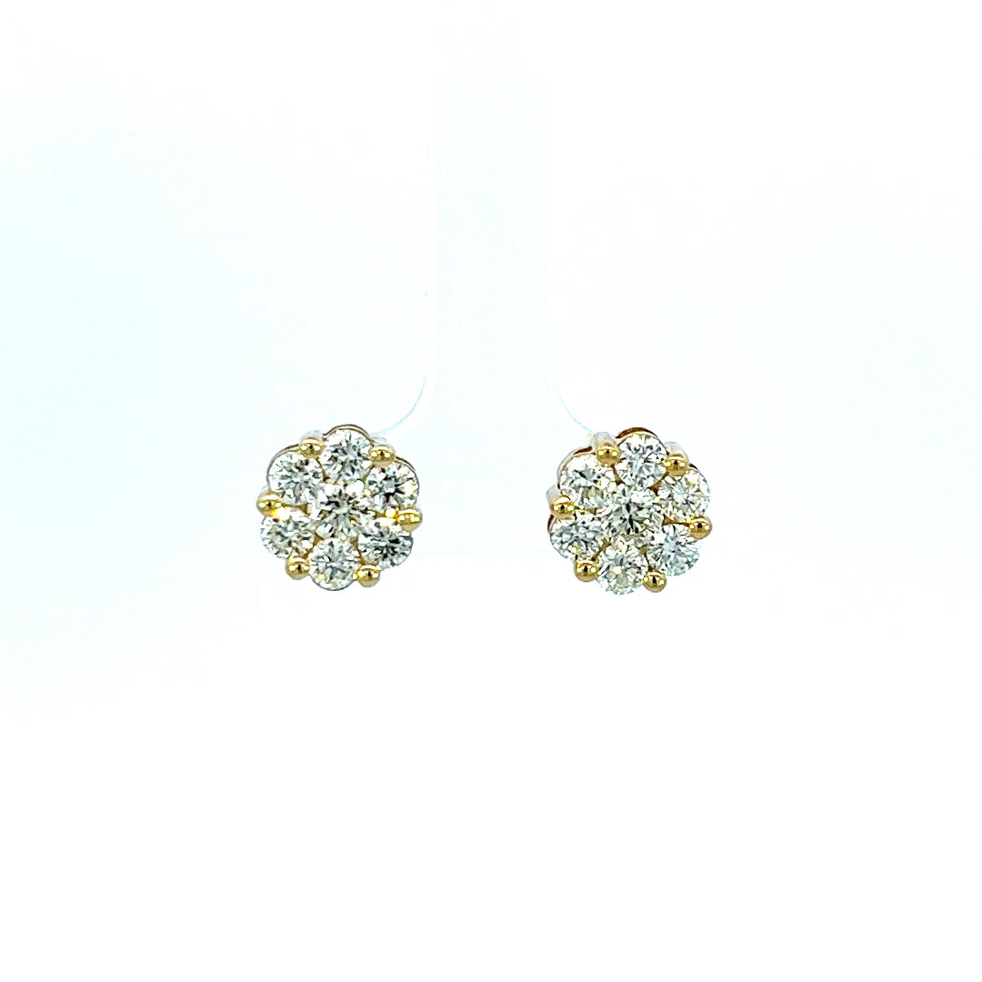 2.10CTW FLOWER DIAMOND EARRINGS