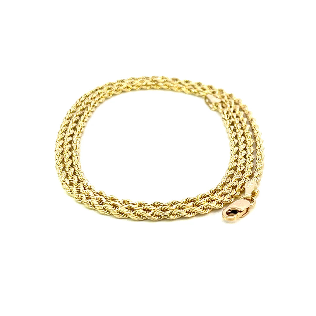 2.0MM YELLOW GOLD 10K ROPE CHAIN