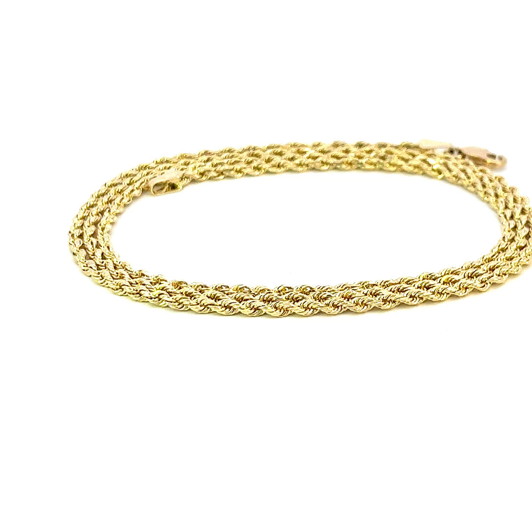 2.0MM YELLOW GOLD 10K ROPE CHAIN