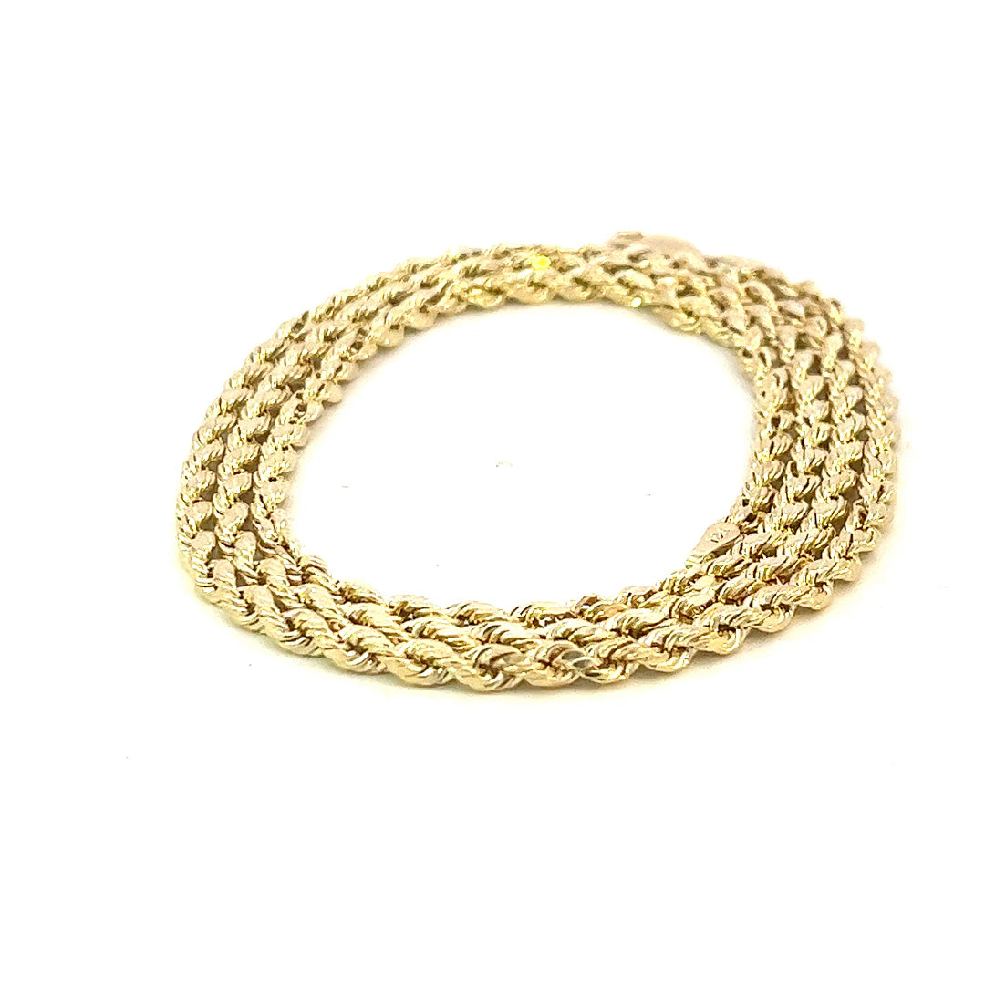 3.0MM YELLOW GOLD 10K ROPE CHAIN