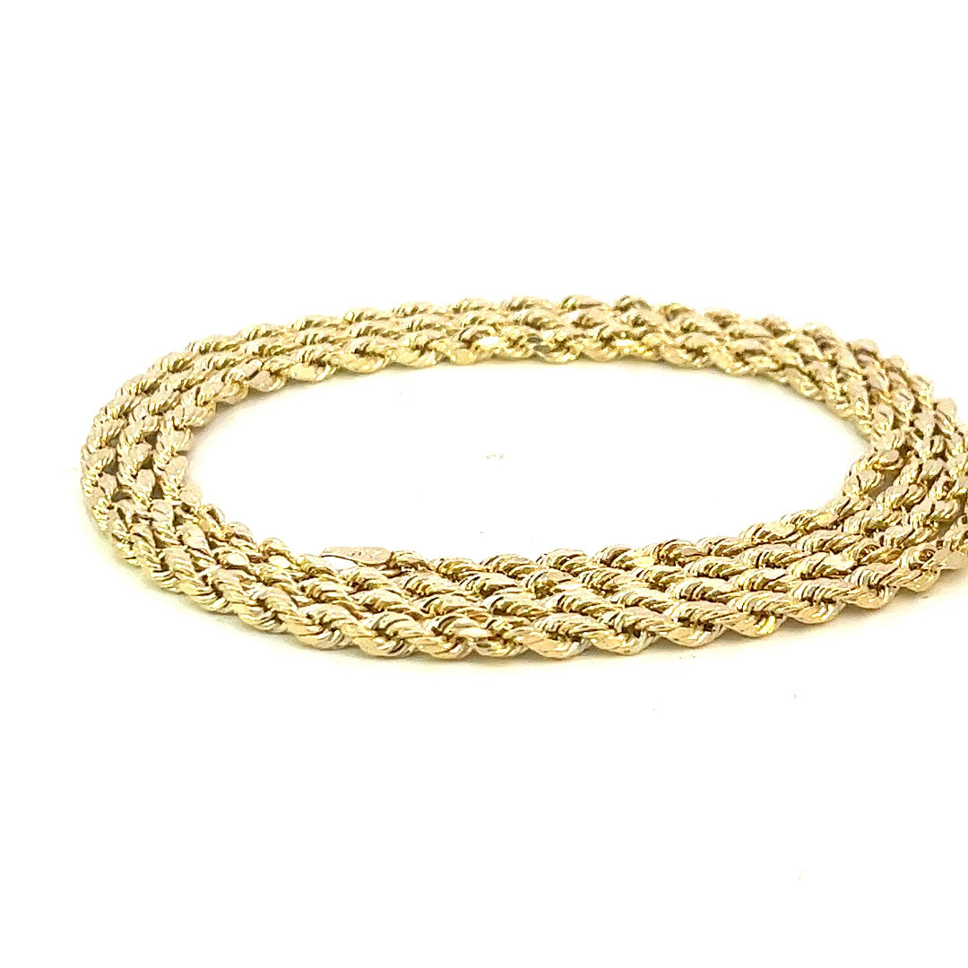 3.0MM YELLOW GOLD 10K ROPE CHAIN