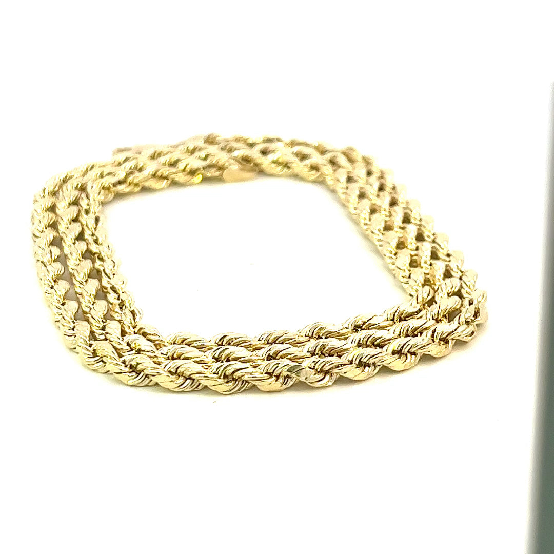 4.0MM YELLOW GOLD 10K ROPE CHAIN