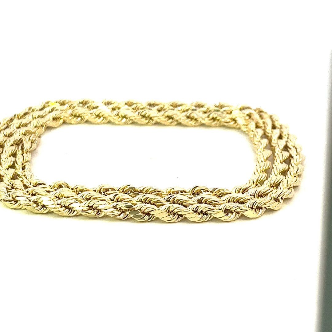 4.0MM YELLOW GOLD 10K ROPE CHAIN