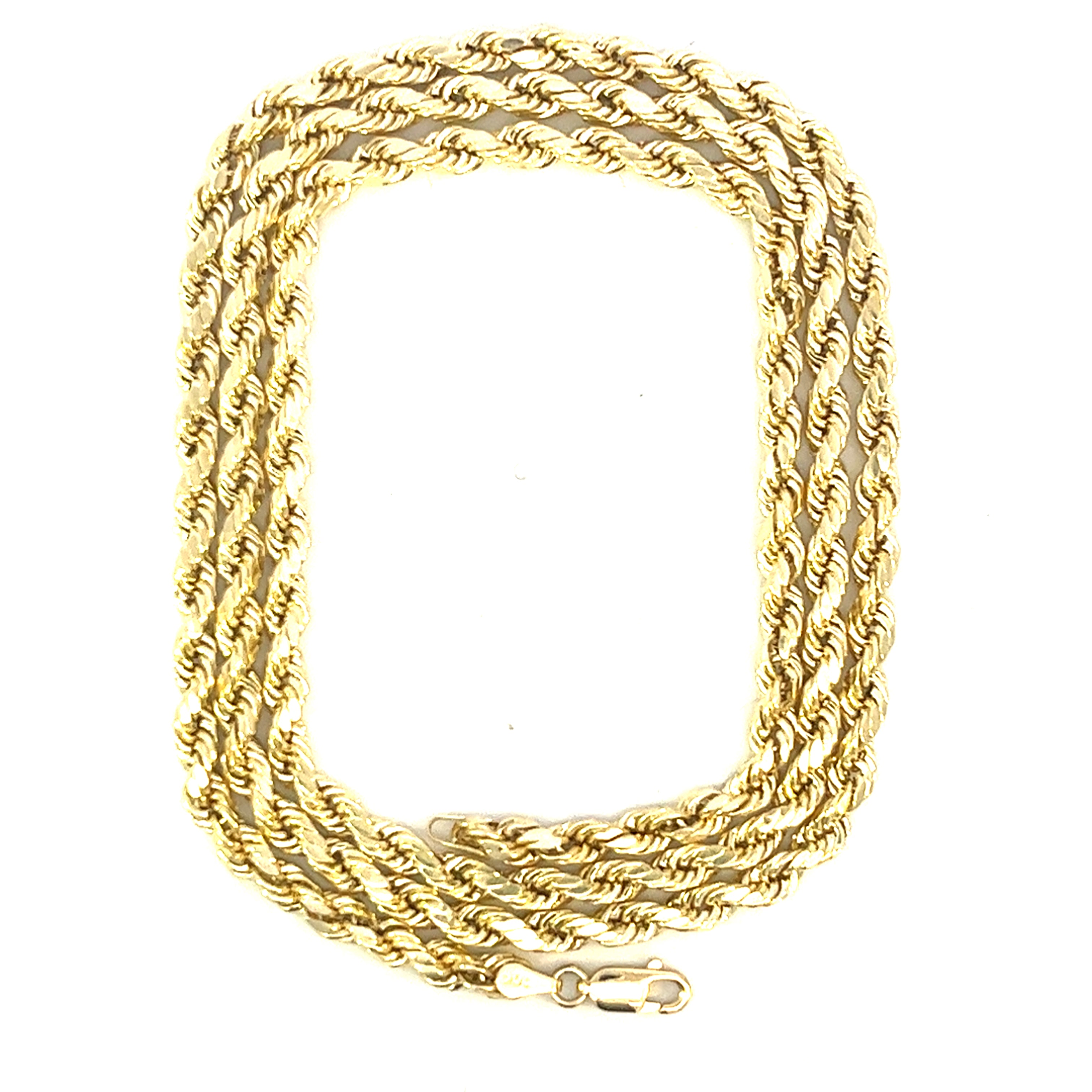 4.0MM YELLOW GOLD 10K ROPE CHAIN