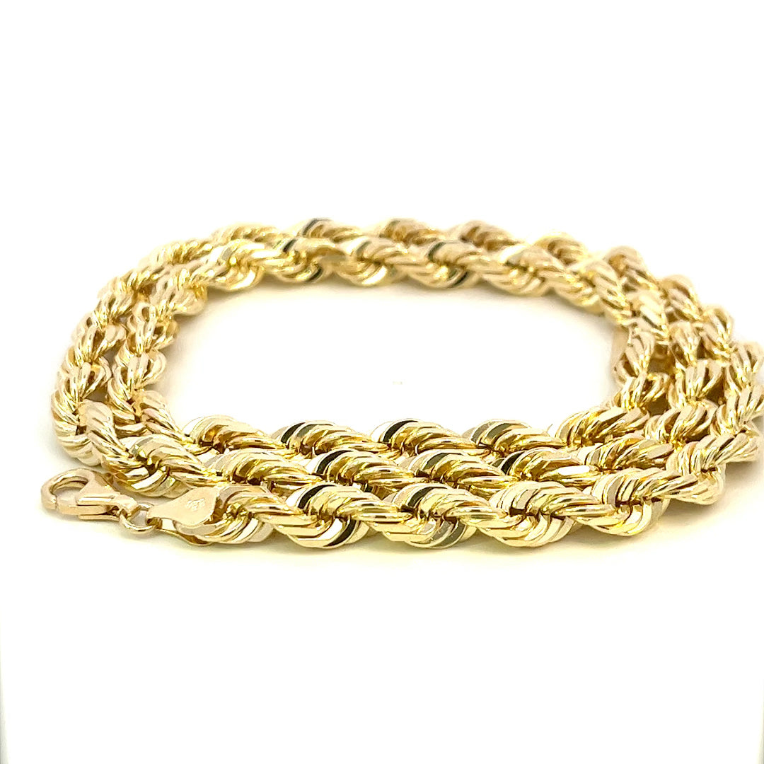 6.0MM YELLOW GOLD 10K ROPE CHAIN